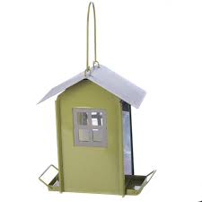 ChapelWood ChapelWood Beach Hut Seed Feeder - Grey & Green Metal - Green