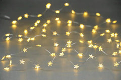 Festive String Lights Christmas Festive 80L B/O Dewdrop Star Light Warm White