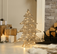 Festive Christmas Lit Decor Festive BO Champagne Lit Tree 60cm