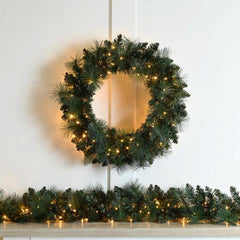 Festive Christmas Wreath Festive BO Lit Firefly Wreath Warm White 60cm