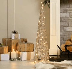 Festive Cone Tree Champagne Gold 80cm