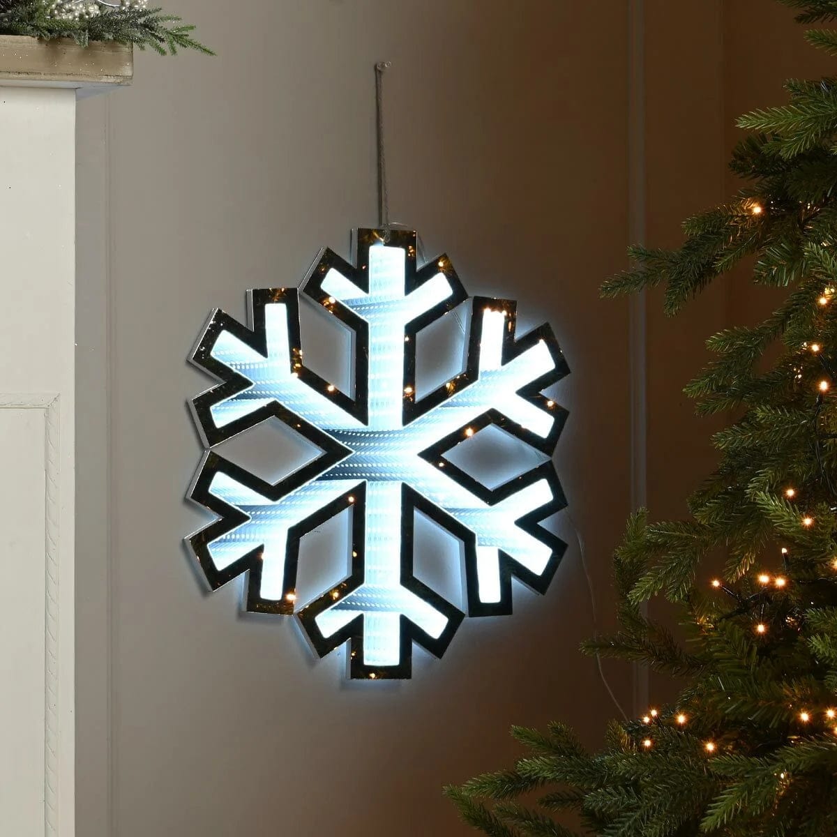 Festive Infinity Lighting Festive Lit Infinity Hanging Snowflake