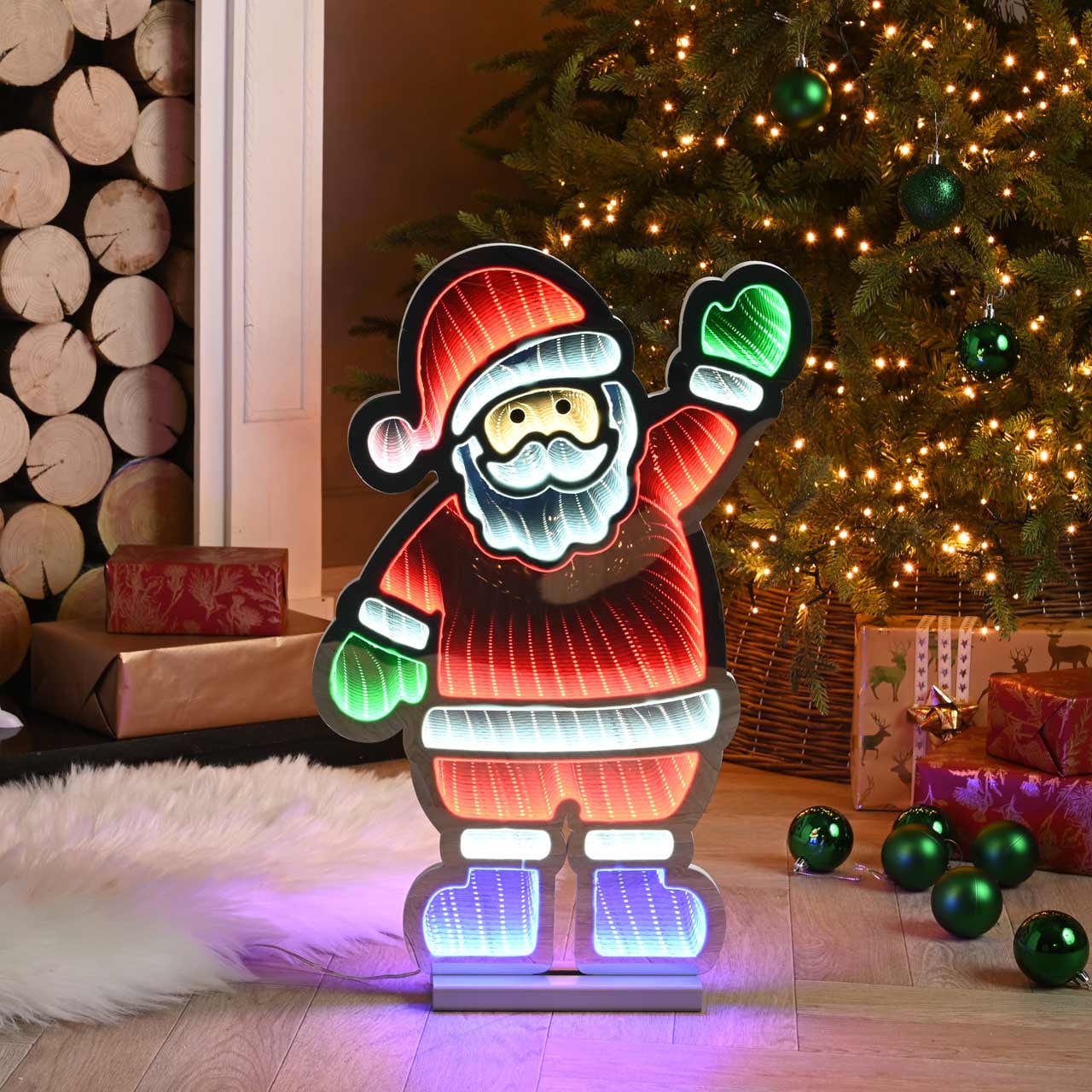 Festive Infinity Lighting Festive Lit Infinity Santa Light