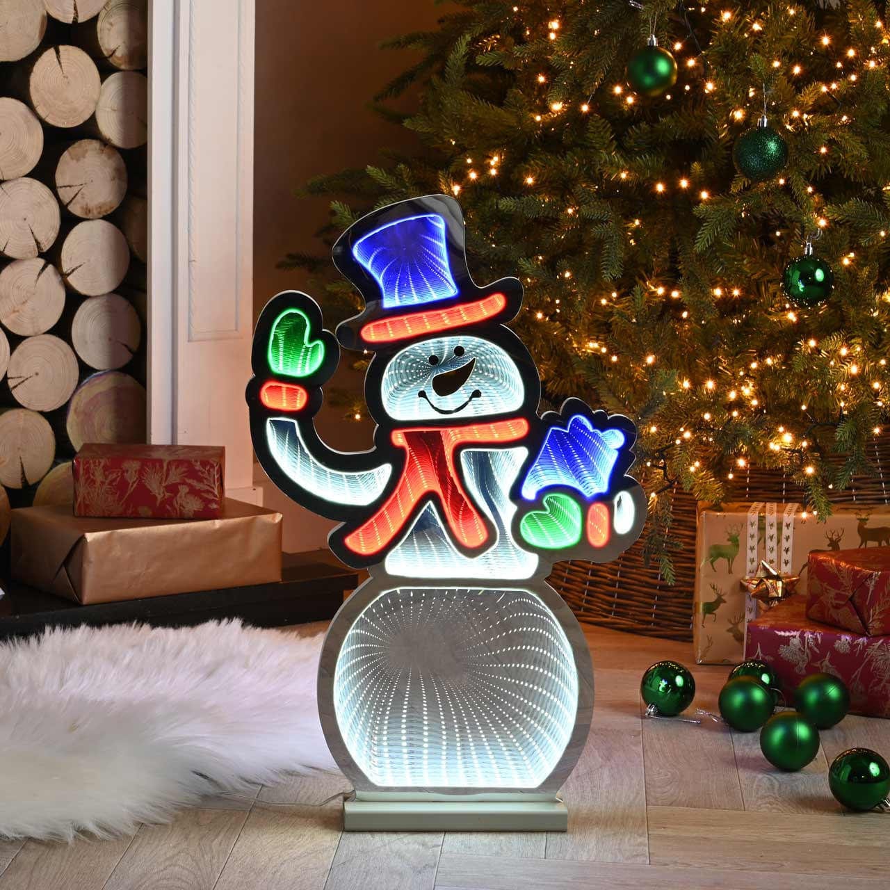 Festive Infinity Lighting Festive Lit Infinity Snowman Light