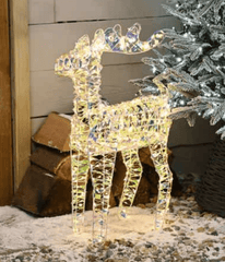 Festive Christmas Lit Decor Festive Lit Shimmer Reindeer Decoration