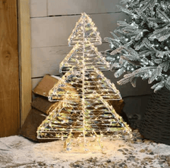 Festive Lit Star Shimmer Christmas Tree White