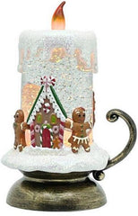 Festive Lit Water Spinner Candle Gingerbread 21cm