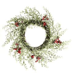 Festive Christmas Wreath Festive Wreath Glitter Red Berry Pittosporum 59cm