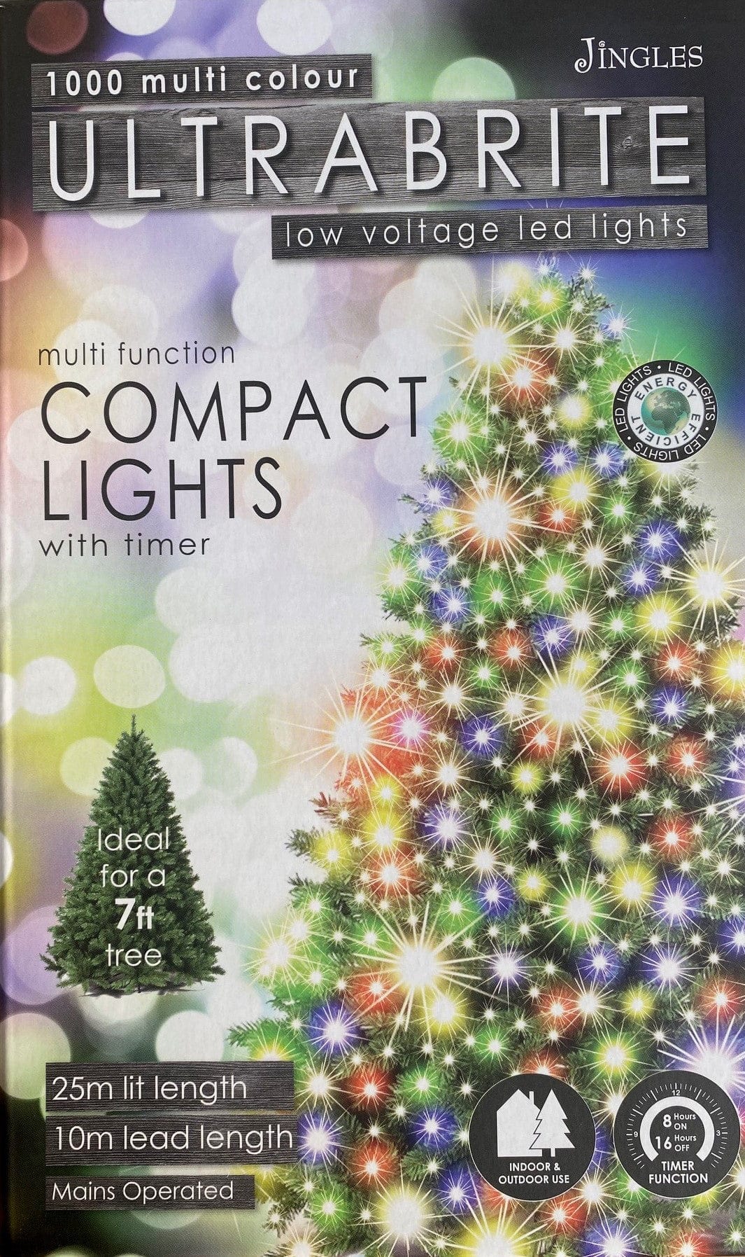 Jingles String Lights Christmas Jingles Ultra Bright Compact LED Lights - 1000 Multi Colour - New