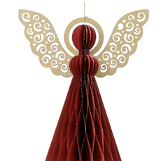 Kaemingk Hanging Paper Angel Oxblood