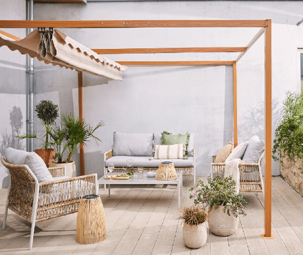 Kaemingk Outdoor Pergola Taupe – Trowell Garden Centre