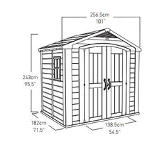 Keter Garden Sheds Keter Factor Outdoor Apex Garden Storage Shed, 8 x 6 feet - Beige