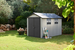 Keter Garden Sheds Keter Oakland 1175 Outdoor Garden Storage Shed, 11 x 7.5 feet - Grey