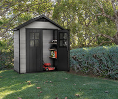 Keter Garden Sheds Keter Oakland 754 Outdoor Garden Storage Shed, 7.5 x 4 feet - Grey