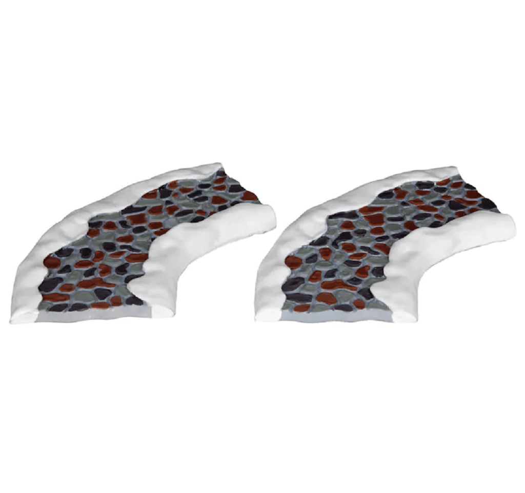 Lemax Mini Scene Decoration Lemax 2pc Curved Stone Road Decoration