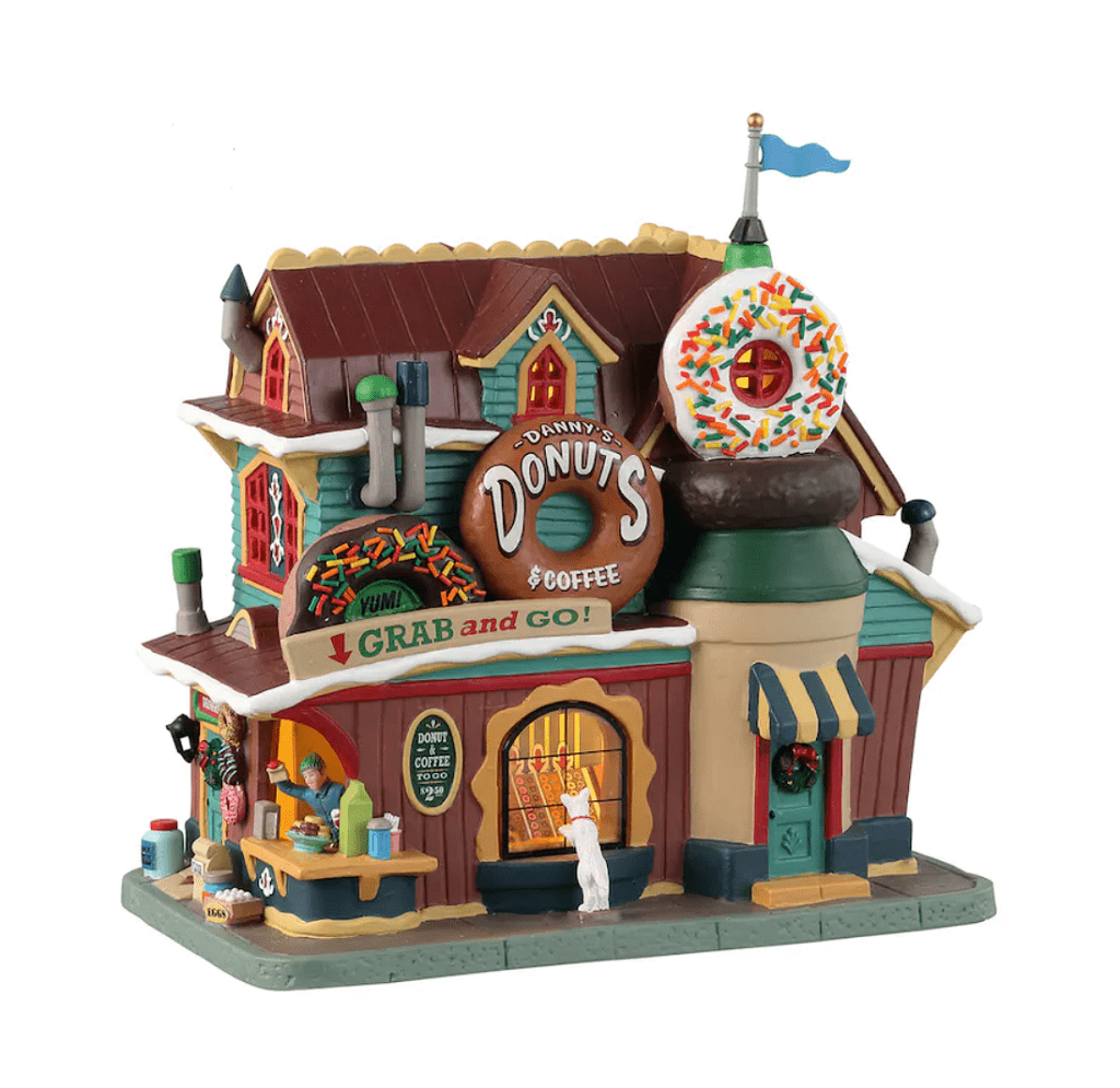 Lemax Harvest Crossing Lighted Buildings Lemax Danny's Donuts & Coffee Decoration