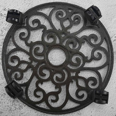 Panacea plant caddy Panacea 12" Heavy Weight Cast Iron Scroll Plant Caddy Black