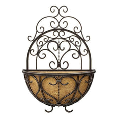 Panacea Planters & Pots Panacea 16" Rustic Italia Wall Planter Bronze