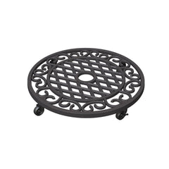 Panacea plant caddy Panacea 17" Heavy Weight Cast Iron Lattice and Scroll Plant Caddy Black