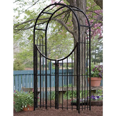 Panacea Garden Arches Panacea 2.3m Arched Top Garden Arch With Gate Black