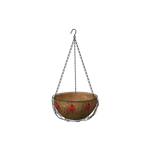 Panacea Hanging Baskets Panacea Ladybird Hanging Basket 14" With Coco Liner