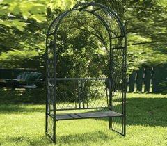 Panacea Garden Arches Panacea Lattice Arch With Bench Black