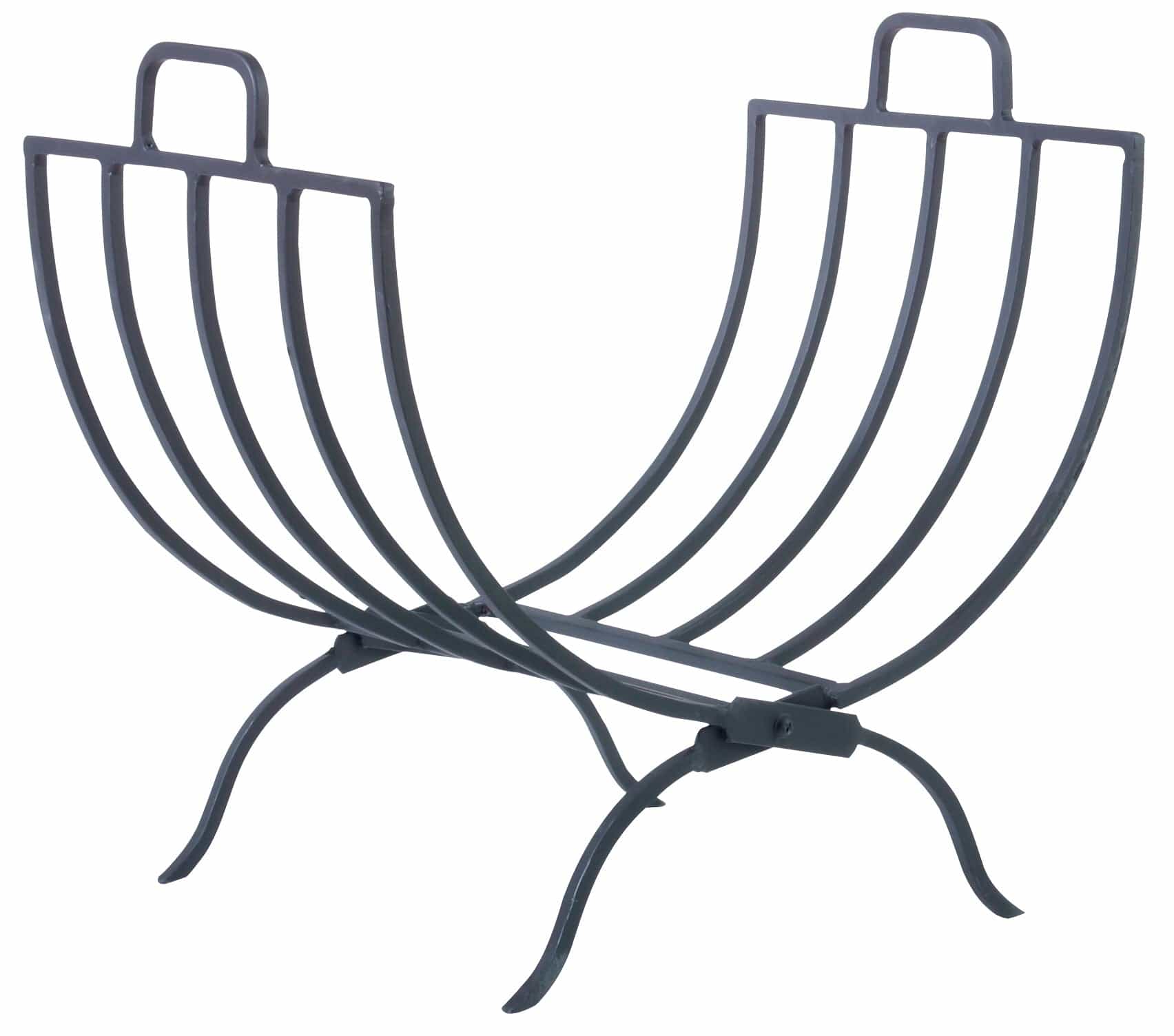 Panacea Open Hearth Wrought Iron Folding Log Bin Black