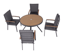 Trowell Garden Living Garden Furniture Set Panama 4 Seater Dining Garden Furniture Set with Parasol