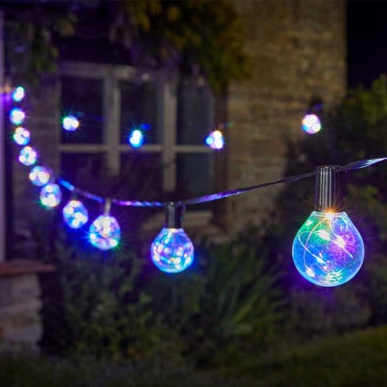 Smart Solar Mains Powered Lighting Smart Garden Connectable Firefly Festoon Lights Multi coloured - Set of 20