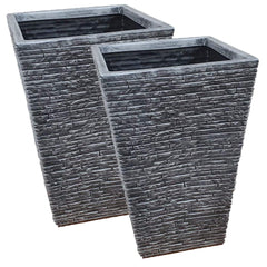 Strata Products Planters & Pots 2 For £28 Strata Slate Planter Tall Pewter 45cm