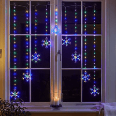 Three Kings Christmas Indoor Lights Three King Snowflake Curtain String Lights Multi