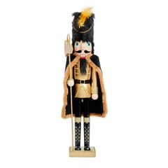 Three Kings Nutcrackers Fluffy Hat Three Kings Caped Nutcracker Black/Gold XL 60cm