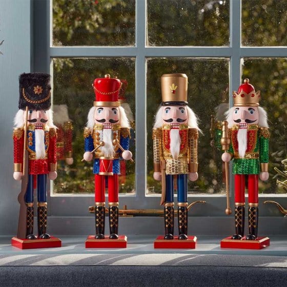 Three Kings Nutcrackers Three Kings Christmas Nutcracker Sequinned Sergeant 30cm