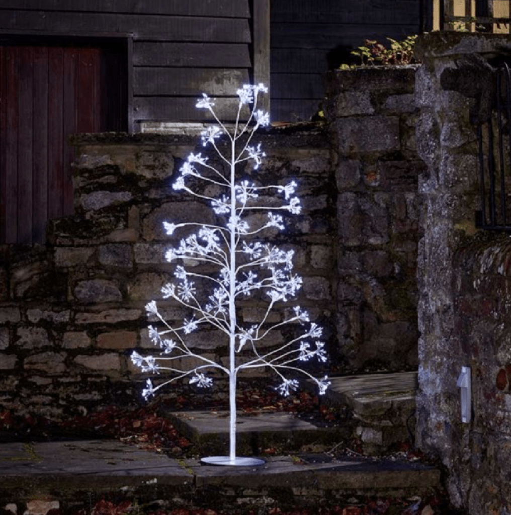 Three Kings Christmas Lit Decor Three Kings Frosted Twinkling LED Tree Cool White