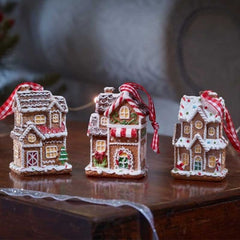 Three Kings Gingerbread Town House Pendant Assorted Designs