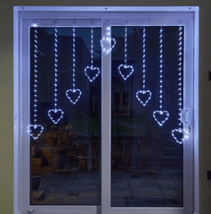 Three Kings Christmas Indoor Lights Three Kings Heart Curtain String Lights Cool White