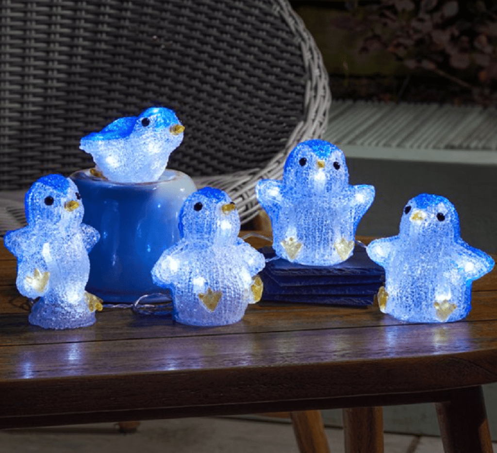 Three Kings Christmas Lit Decor Three Kings InLit Ice Penguins 5pc