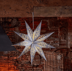 Three Kings Christmas Lit Decor Three Kings Lit Origami Star Silver