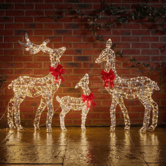 Three Kings Christmas Lit Decor Three Kings OpaLight Deer Family