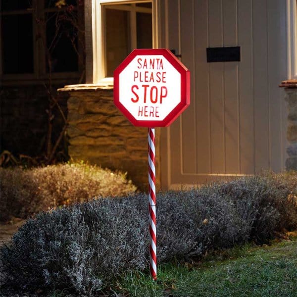 Three Kings LED Signs Three Kings Santa Stop Here Sign Large