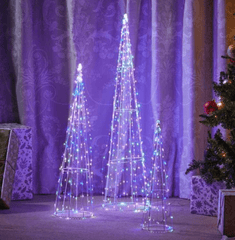 Three Kings Christmas Lit Decor Three Kings TreeCone Trio Multi