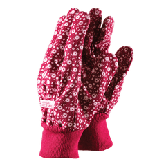 Town & Country Gardening Gloves Town & Country Cotton Grip Gloves Red Medium