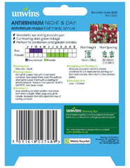 Unwins Seeds Unwins Antirrhinum Day & Night Seeds