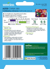 Unwins Seeds Unwins Aster China Mix Seeds