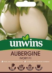 Unwins Aubergine Seeds Unwins Aubergine Ivory F1 Seeds