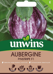 Unwins Aubergine Seeds Unwins Aubergine Pinstripe F1 Seeds