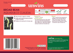 Unwins Seeds Unwins Broad Bean Aquadulce Claudia Seeds