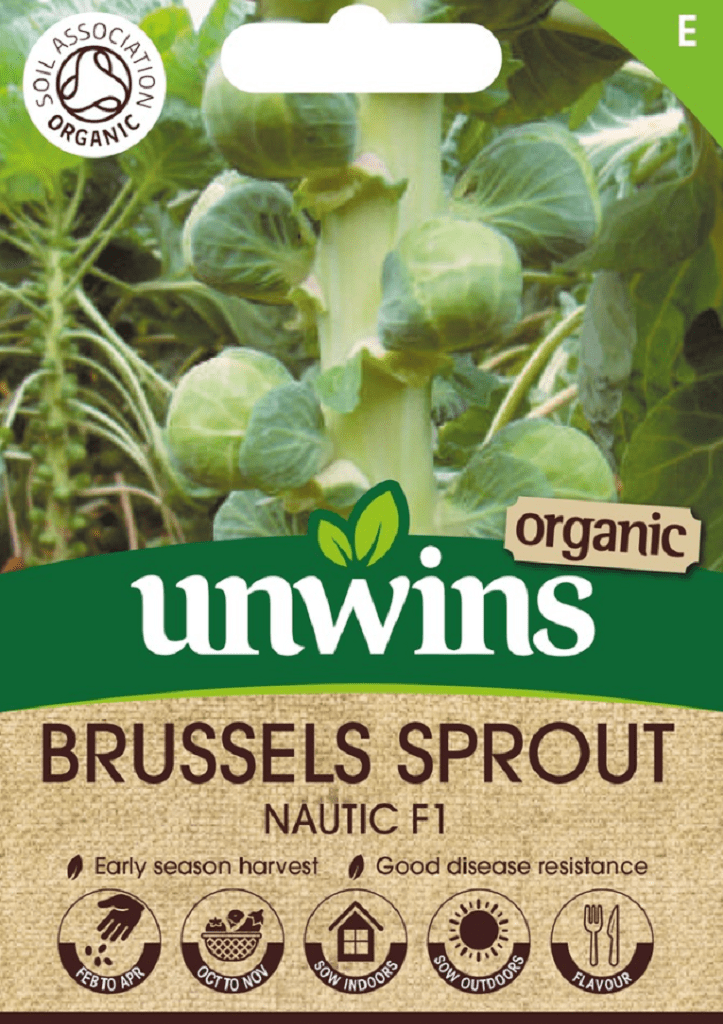 Unwins Seeds Unwins Brussels Sprout Nautic F1 Seeds Organic