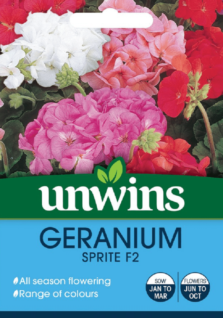 Unwins Seeds Unwins Geranium Seeds Sprite F2