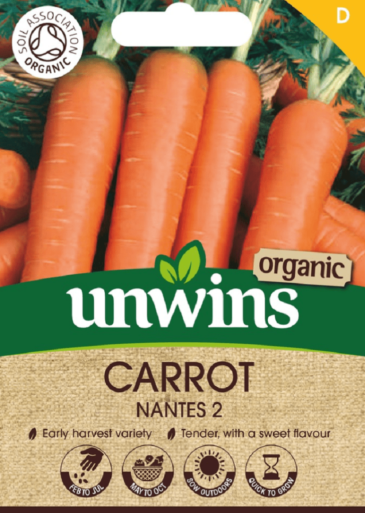 Unwins Seeds Unwins Nantes 2 Organic Carrot Seeds